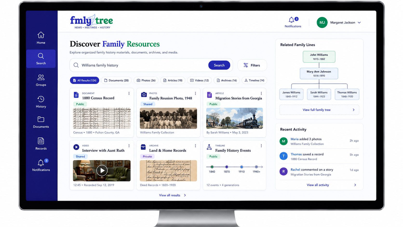 Family members reviewing resources together